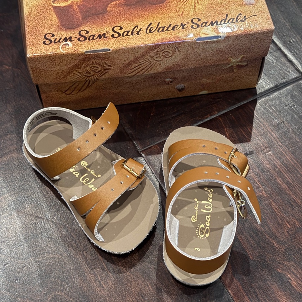 Salt Water Sandals by Hoy - Brown Kids Sandals